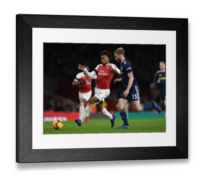Framed Print : Arsenal vs. Fulham: Intense Battle - Iwobi vs. Ream Framed Print : Arsenal vs. Fulham: Intense Battle - Iwobi vs. Ream