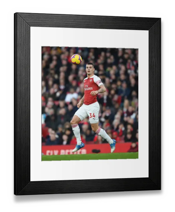 Framed Print : Granit Xhaka: Arsenal's Midfield Maestro in Action against Fulham, Premier League 2018-19 Framed Print : Granit Xhaka: Arsenal's Midfield Maestro in Action against Fulham, Premier League 2018-19
