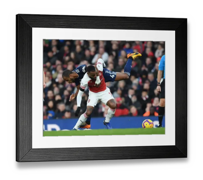Framed Print : Arsenal vs. Fulham: Lacazette vs. Odoi Clash in Premier League Showdown