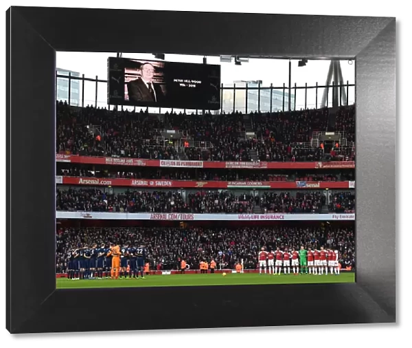Arsenal players minutes silence for former Chairman Peter Hill-Wood the match. Arsenal 4