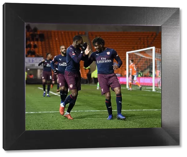 Arsenal's Alex Iwobi and Ainsley Maitland-Niles Celebrate Goals in FA Cup Match vs Blackpool