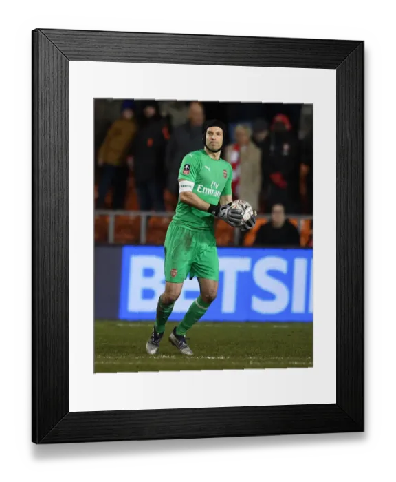 Framed Print : Arsenal's Petr Cech in FA Cup Action: Arsenal vs. Blackpool (2019)
