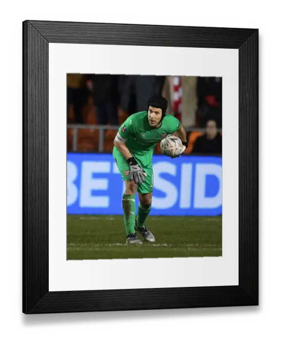 Framed Print : Arsenal's Petr Cech in FA Cup Action against Blackpool Framed Print : Arsenal's Petr Cech in FA Cup Action against Blackpool