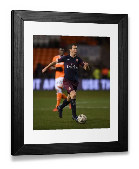 Framed Print : Arsenal's Stephan Lichtsteiner in Action against Blackpool in FA Cup Match