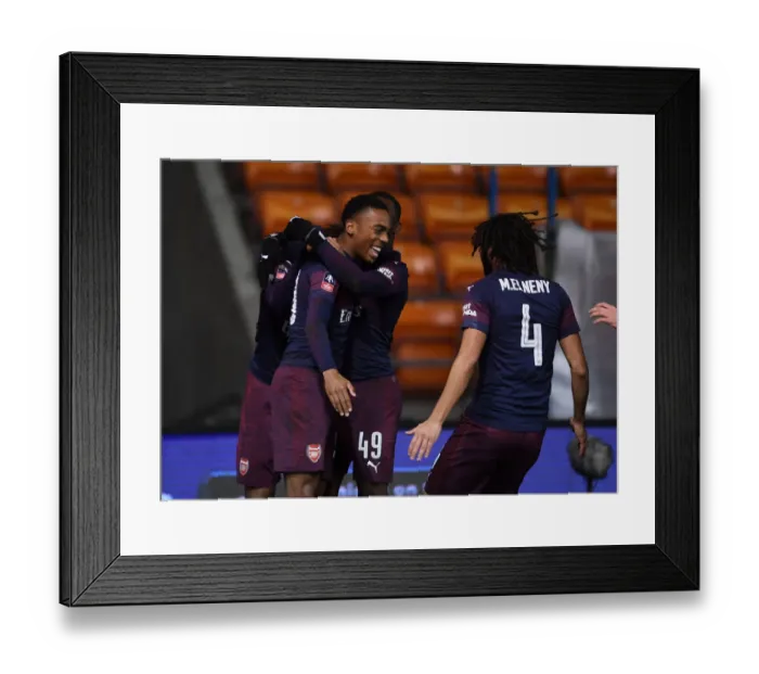 Framed Print : Arsenal's Joe Willock Scores First Goal in FA Cup Win Against Blackpool
