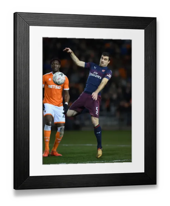 Framed Print : Sokratis in Action: Arsenal vs. Blackpool - FA Cup 2019