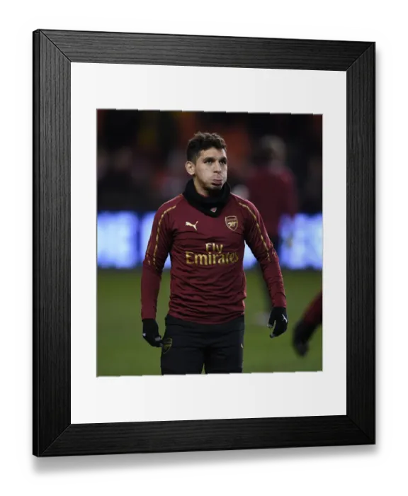 Framed Print : Arsenal's Lucas Torreira Gears Up for FA Cup Clash Against Blackpool
