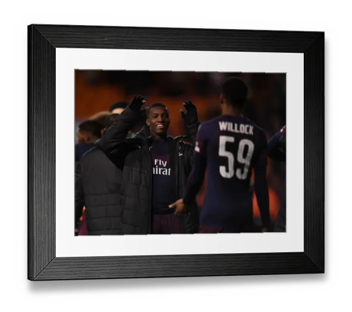 Framed Print : Arsenal Celebrate FA Cup Victory Over Blackpool: Eddie Nketiah and Joe Willock Framed Print : Arsenal Celebrate FA Cup Victory Over Blackpool: Eddie Nketiah and Joe Willock