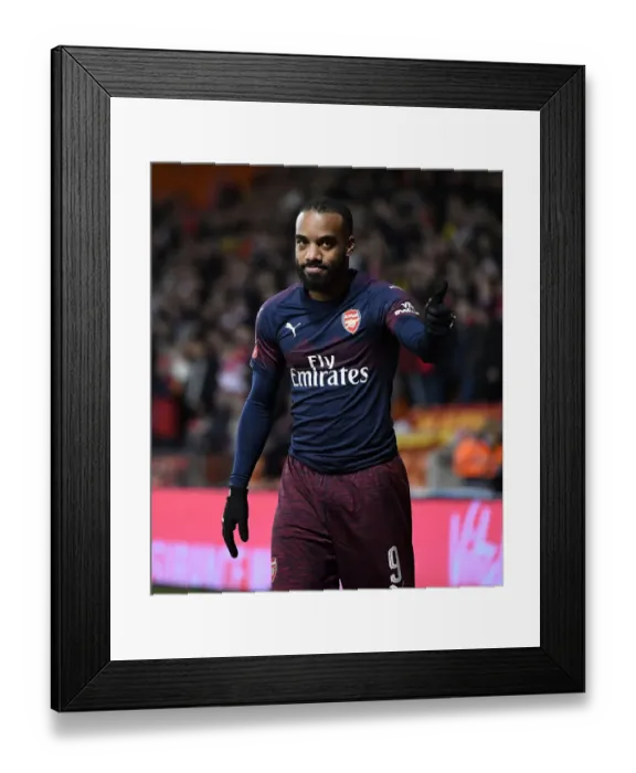Framed Print : Alexandre Lacazette's FA Cup Glory: Arsenal's Victory over Blackpool (2019)