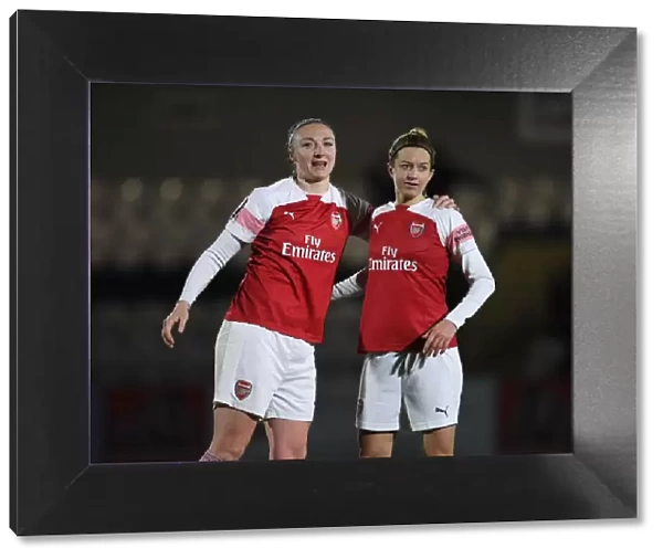 Arsenal Women: Quinn and Arnth Embrace Post-Match at FA WSL Continental Tyres Cup