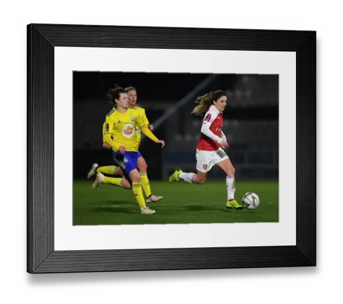 Framed Print : Arsenal's Danielle van de Donk Faces Off Against Birmingham's Hayley Ladd in FA WSL Continental Tyres Cup Match