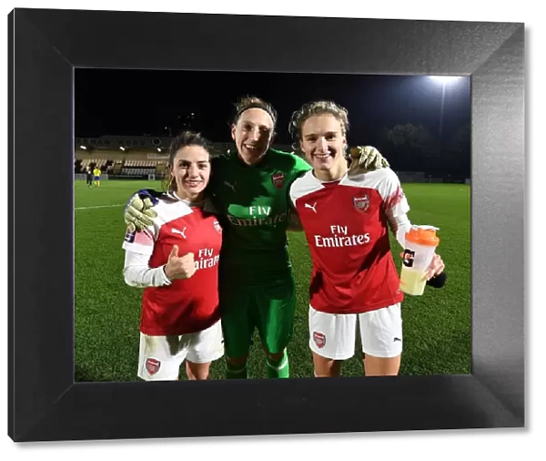 Arsenal Women's Triumph: Van de Donk, Miedema, and Van Veenendaal Celebrate FA WSL Cup Victory