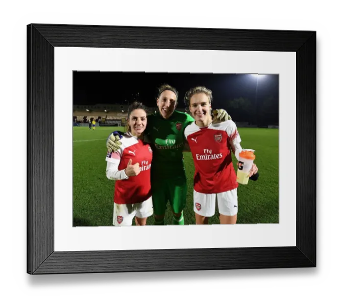 Framed Print : Arsenal Women's Triumph: Van de Donk, Miedema, and Van Veenendaal Celebrate FA WSL Cup Victory Framed Print : Arsenal Women's Triumph: Van de Donk, Miedema, and Van Veenendaal Celebrate FA WSL Cup Victory
