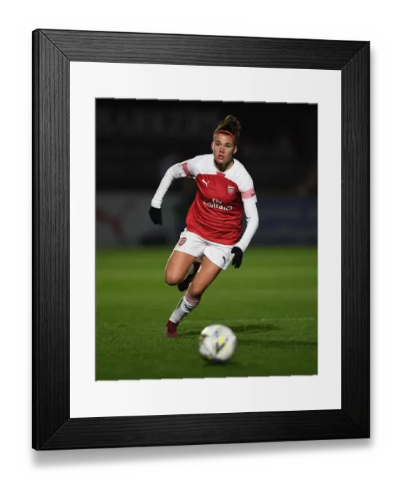 Framed Print : Arsenal's Katrine Veje in Action during FA WSL Continental Tyres Cup Match