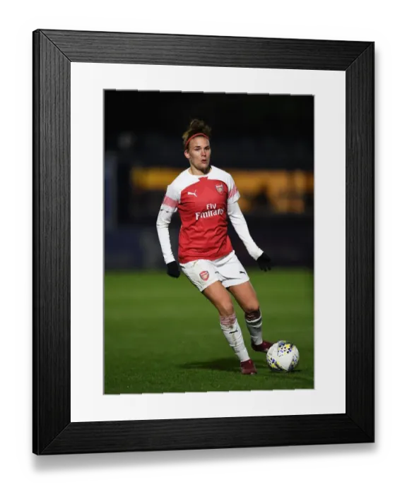 Framed Print : Arsenal's Katrine Veje Shines in FA WSL Continental Tyres Cup Match against Birmingham City Women
