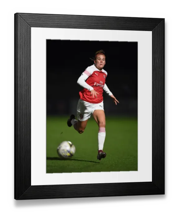 Framed Print : Arsenal's Katrine Veje in Action during FA WSL Continental Tyres Cup Match against Birmingham City