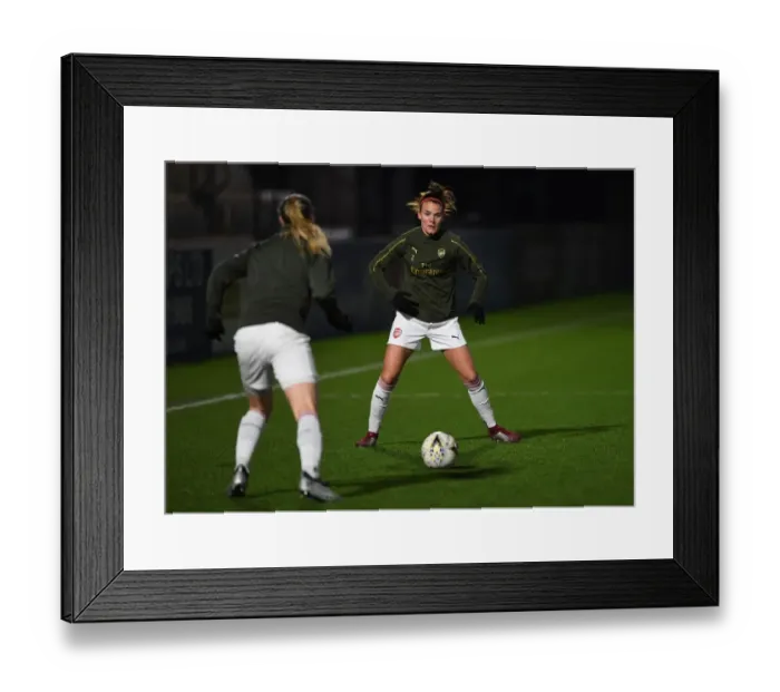 Framed Print : Arsenal Women's Katrine Veje Gears Up Ahead of Birmingham City Clash (FA WSL Continental Tyres Cup)