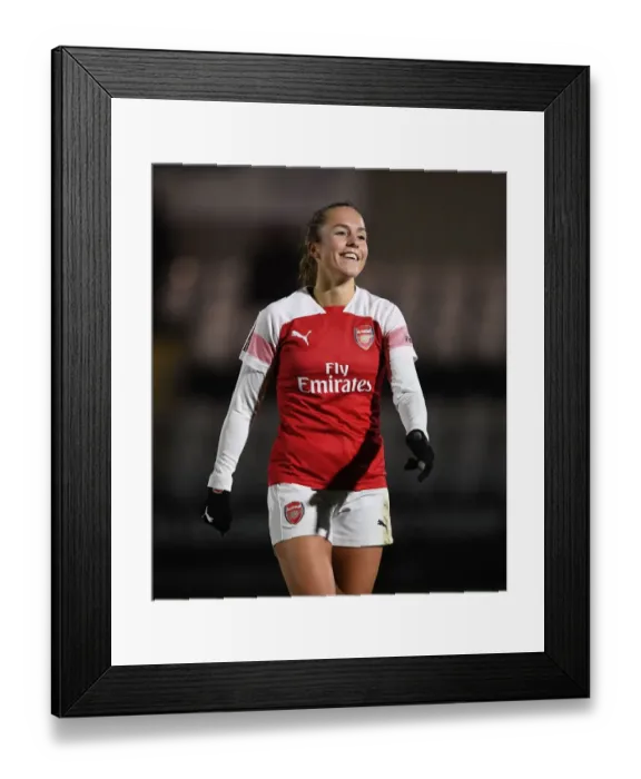 Framed Print : Lia Walti of Arsenal: Focused After FA WSL Continental Tyres Cup Match vs Birmingham City Women