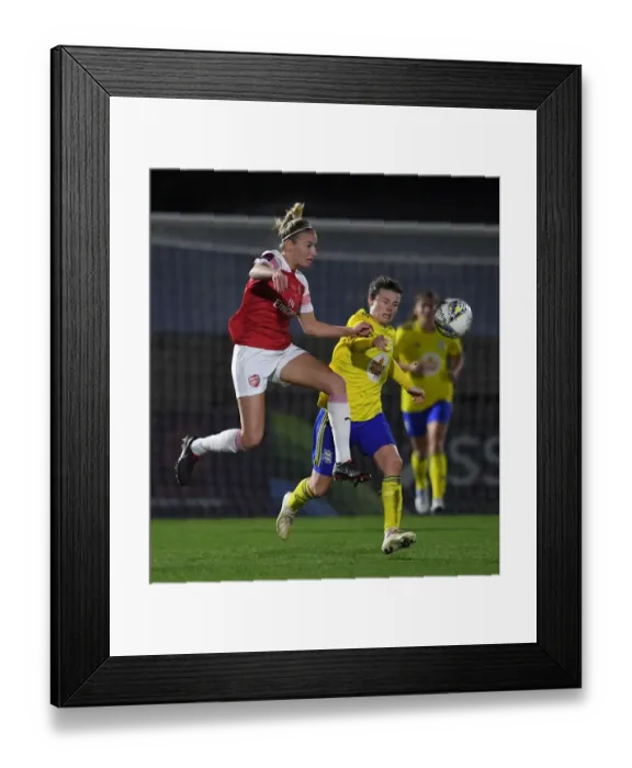 Framed Print : Intense Rivalry: Leah Williamson vs. Hayley Ladd - Arsenal Women vs. Birmingham City Women FA WSL Continental Tyres Cup Match Framed Print : Intense Rivalry: Leah Williamson vs. Hayley Ladd - Arsenal Women vs. Birmingham City Women FA WSL Continental Tyres Cup Match
