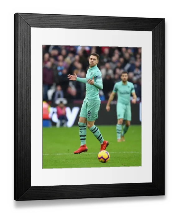 Framed Print : Aaron Ramsey in Action: West Ham United vs. Arsenal FC, Premier League 2018-19