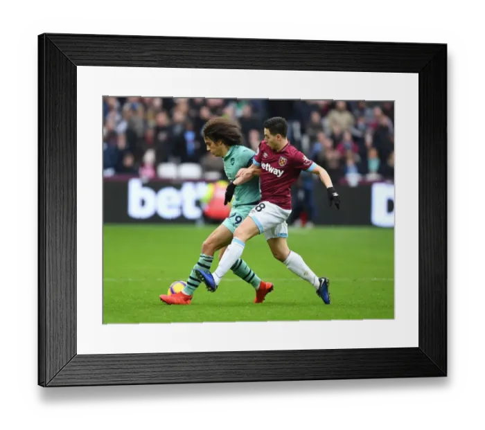 Framed Print : Guendouzi vs Nasri: Battle in the Premier League - West Ham United vs Arsenal FC (2018-19)