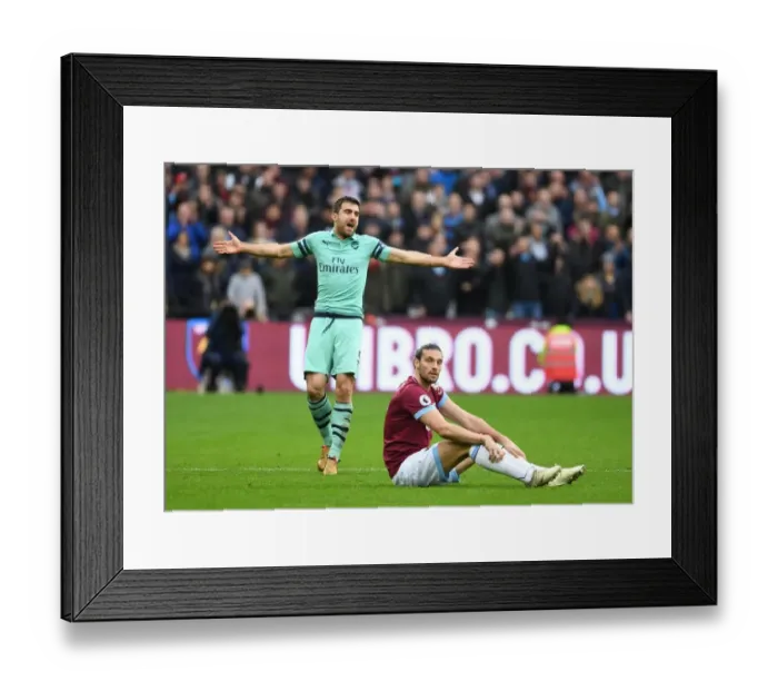 Framed Print : Sokratis Pleads Innocence: Intense Moment from West Ham vs. Arsenal Premier League Clash Framed Print : Sokratis Pleads Innocence: Intense Moment from West Ham vs. Arsenal Premier League Clash