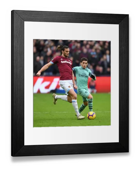 Framed Print : Clash at London Stadium: Torreira vs. Carroll - Arsenal vs. West Ham, Premier League 2018-19