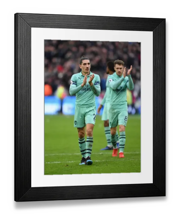 Framed Print : Arsenal's Hector Bellerin Applauding Fans after West Ham United Match, Premier League 2018-19