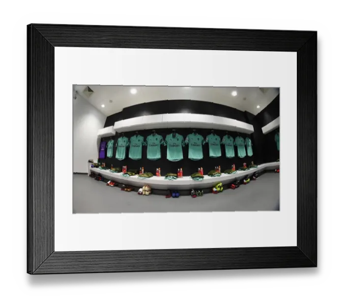 Framed Print : Arsenal Changing Room Before West Ham United Match, Premier League 2018-19