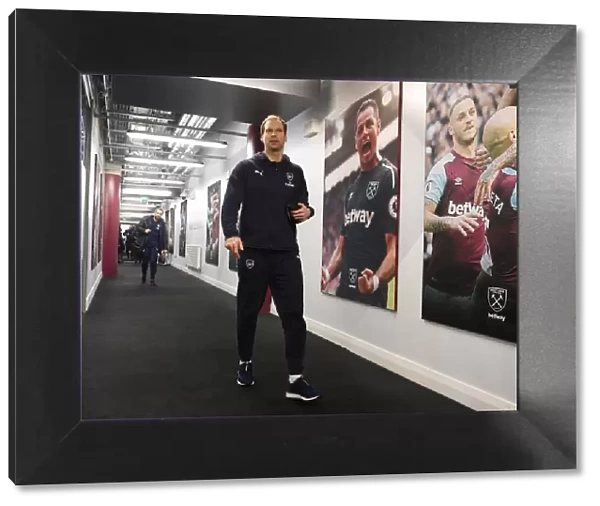 Arsenal's Petr Cech Heads to the Changing Room Before West Ham Clash, Premier League 2018-19