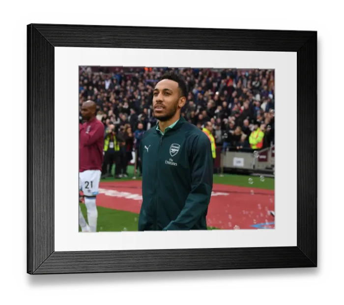 Framed Print : Arsenal's Pierre-Emerick Aubameyang Gears Up for West Ham Clash in Premier League Framed Print : Arsenal's Pierre-Emerick Aubameyang Gears Up for West Ham Clash in Premier League