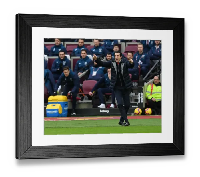 Framed Print : Unai Emery Leads Arsenal Against West Ham United in Premier League Showdown