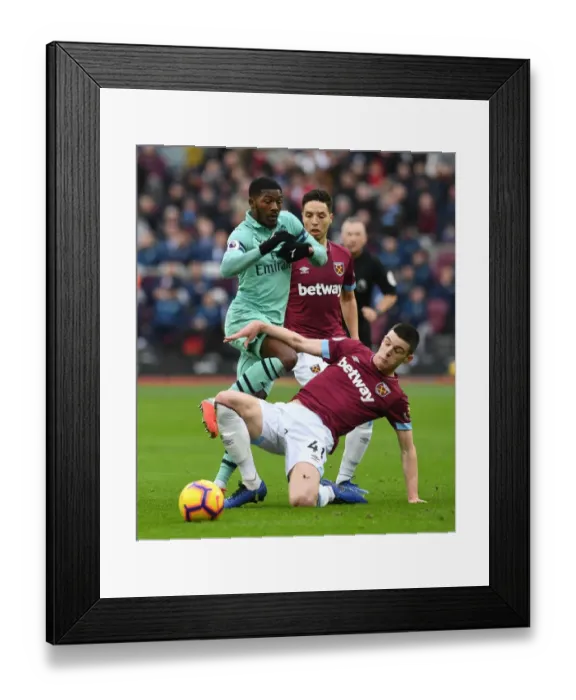 Framed Print : Clash of Midfielders: Ainsley Maitland-Niles vs. Declan Rice - West Ham United vs. Arsenal FC, Premier League Framed Print : Clash of Midfielders: Ainsley Maitland-Niles vs. Declan Rice - West Ham United vs. Arsenal FC, Premier League