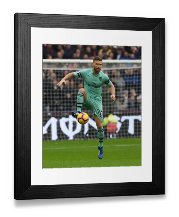 Framed Print : Mustafi in Action: Arsenal vs. West Ham United, Premier League 2018-19