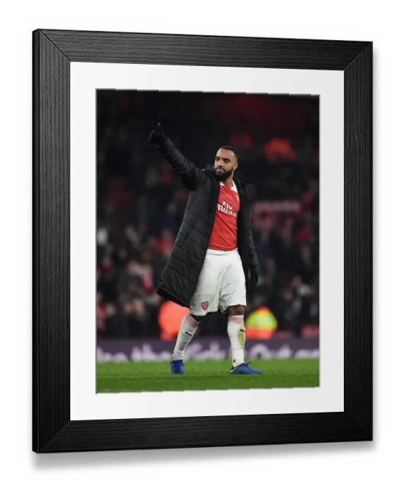 Framed Print : Alexis Lacazette Celebrates with Fans: Arsenal vs. Chelsea, Premier League 2018-19 Framed Print : Alexis Lacazette Celebrates with Fans: Arsenal vs. Chelsea, Premier League 2018-19