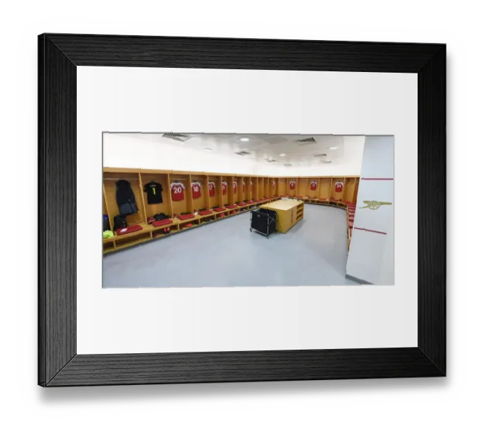 Framed Print : Arsenal Changing Room Before Arsenal FC vs Chelsea FC - Premier League, Emirates Stadium
