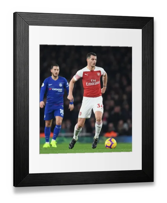 Framed Print : Granit Xhaka in Action: Arsenal vs. Chelsea, Premier League 2018-19 Framed Print : Granit Xhaka in Action: Arsenal vs. Chelsea, Premier League 2018-19