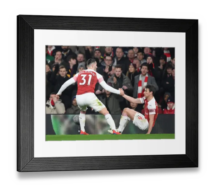 Framed Print : Arsenal's Kolasinac and Koscielny Face Off Against Chelsea in Premier League Showdown