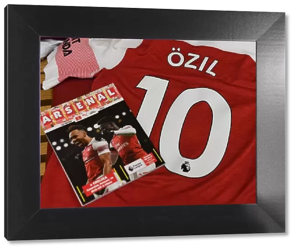 Mesut Ozil's Arsenal Shirt in Home Changing Room Before Arsenal vs. Chelsea (2018-19)