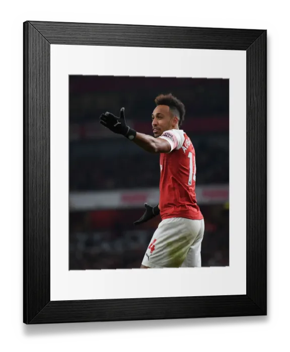 Framed Print : Arsenal's Aubameyang Goes Head-to-Head with Chelsea in Premier League Clash