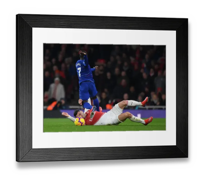Framed Print : Arsenal vs. Chelsea: Intense Battle Between Kolasinac and Kante in the Premier League Framed Print : Arsenal vs. Chelsea: Intense Battle Between Kolasinac and Kante in the Premier League