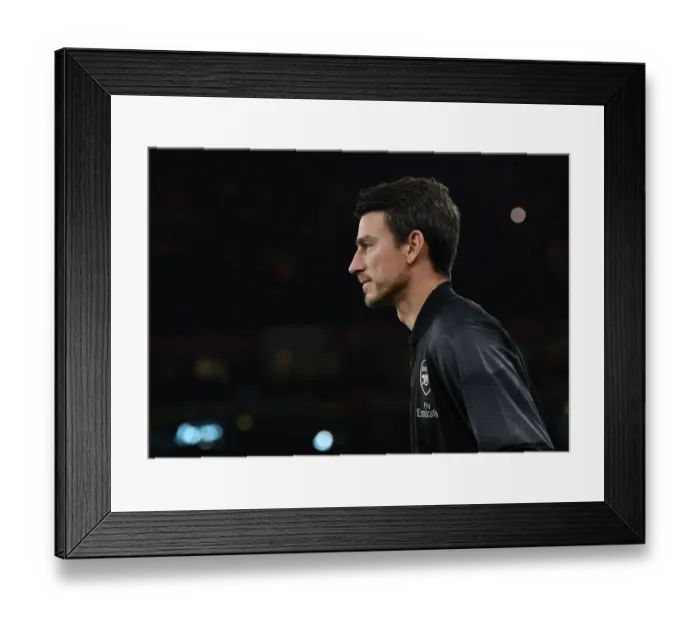 Framed Print : Arsenal's Laurent Koscielny Before Arsenal v Chelsea Premier League Clash (2018-19)