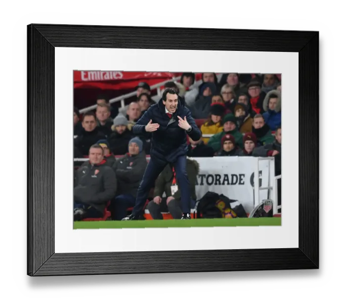Framed Print : Unai Emery and Arsenal Face Off Against Chelsea in Premier League Clash at Emirates Stadium, 2019 Framed Print : Unai Emery and Arsenal Face Off Against Chelsea in Premier League Clash at Emirates Stadium, 2019