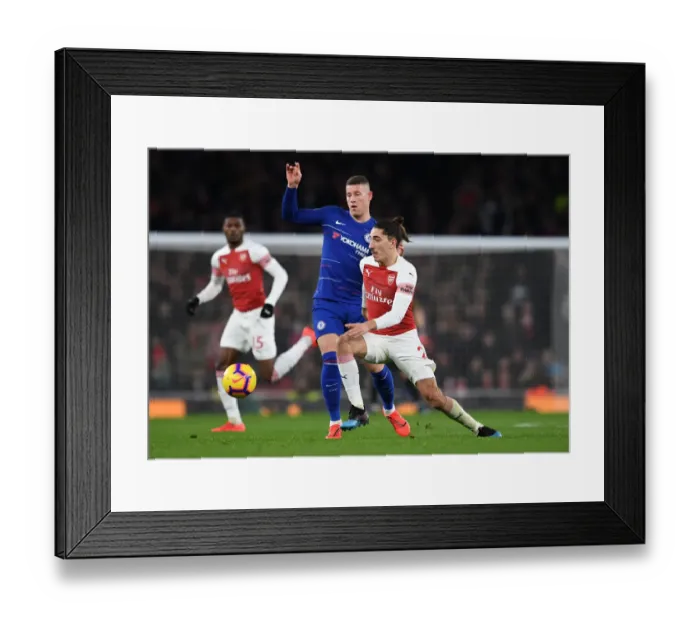 Framed Print : Arsenal vs. Chelsea: Intense Battle Between Bellerin and Barkley in the Premier League Framed Print : Arsenal vs. Chelsea: Intense Battle Between Bellerin and Barkley in the Premier League