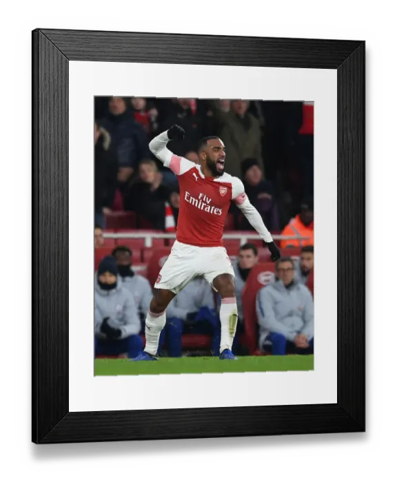 Framed Print : Arsenal's Alexandre Lacazette Faces Off Against Chelsea in Premier League Showdown