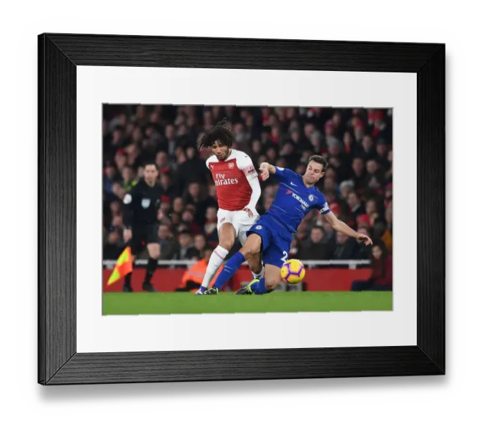 Framed Print : Arsenal vs. Chelsea: Elneny vs. Azpilicueta - Premier League Clash at Emirates Stadium
