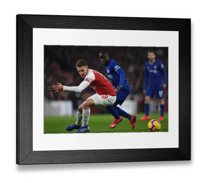 Framed Print : Arsenal vs. Chelsea: Ramsey vs. Kante - Premier League Showdown at Emirates Stadium