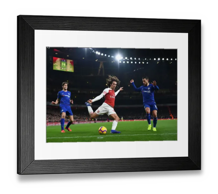 Framed Print : Arsenal vs. Chelsea: Matteo Guendouzi Clashes with Eden Hazard in Premier League Showdown
