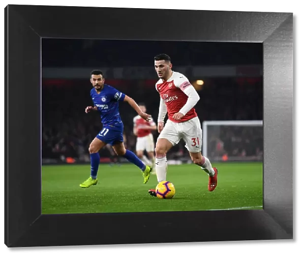 Arsenal's Sead Kolasinac in Action Against Chelsea at Emirates Stadium - Premier League 2018-19