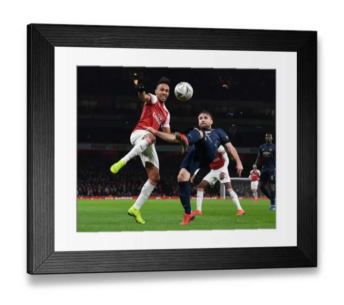 Framed Print : FA Cup Showdown: Aubameyang vs Shaw - Arsenal vs Manchester United